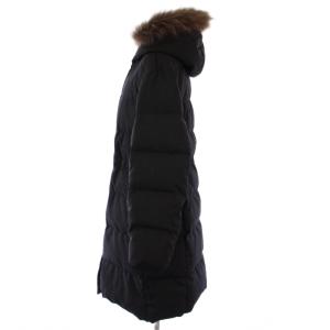23区 23AW リュクスダウンコート アウター ロング丈 フード ラクーンファー ウール 38 黒 ブラック