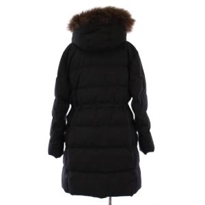 23区 23AW リュクスダウンコート アウター ロング丈 フード ラクーンファー ウール 38 黒 ブラック
