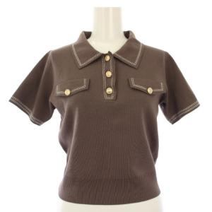 25AW ステッチポロニット 半袖 FR 茶 125-5270054 /TK