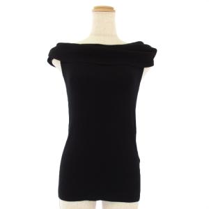 25SS 接触冷感オフショルリブニット カットソー 0 黒 ブラック 09WNT252221 /TK
