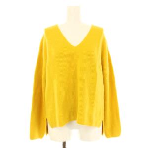 23AW ニット セーター 長袖 Vネック ウール 38 黄 イエロー KRWOSW0553 /KU