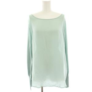 JOSEPH セットアップ ニットベスト ウール ブラウス シャツ プルオーバー 長袖 切替 レイヤード M 水色 ライトブルー