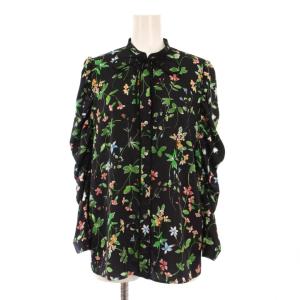 23SS シャツ ブラウス 長袖 リボン 花柄 38 黒 ブラック /BB