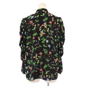 ANAYI 23SS シャツ ブラウス 長袖 リボン 花柄 38 黒 ブラック /BB