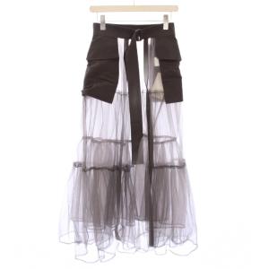 Tulle Tiered Belt Skirt チュールティアードベルトスカート フレア マキシ ロング