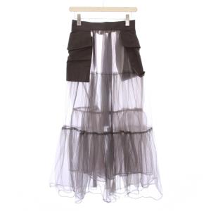 MAISON SPECIAL Tulle Tiered Belt Skirt チュールティアードベルトスカート フレア マキシ ロング