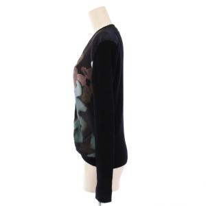 PS Paul Smith 23AW ニットカーディガン 長袖 Vネック リブ 切替 ウール M 黒 ブラック /BB