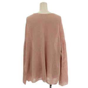 Spick&Span 24SS カノコ編みペーパーヤーン 2WAY ルーズニット Vネック カットソー サマーニット F ピンク