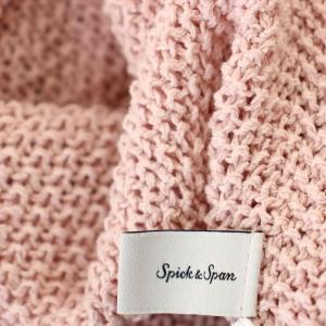 Spick&Span 24SS カノコ編みペーパーヤーン 2WAY ルーズニット Vネック カットソー サマーニット F ピンク