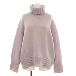 ファインウール タートルネックプルオーバー ニット セーター 長袖 ウール S 紫 パープル 23027502304