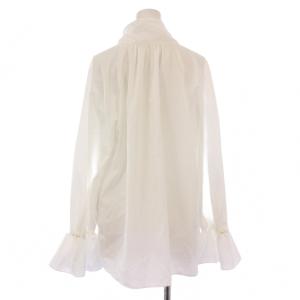 Mystrada ボウタイシャツ ブラウス プルオーバー 長袖 ワンカラー リボン 38 白 ホワイト /BB