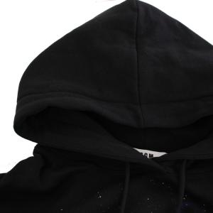 MSGM キャットプリント プルオーバー パーカー スウェット 長袖 S 黒 ブラック 裏起毛 2741MDM161