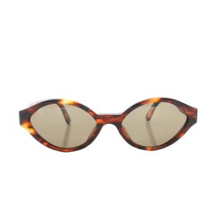 サングラス 眼鏡 オーバル べっ甲柄 セルフレーム ココマーク ケース付き 茶 ブラウン 71340 /YT