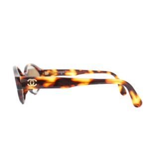 CHANEL サングラス 眼鏡 オーバル べっ甲柄 セルフレーム ココマーク ケース付き 茶 ブラウン 71340 /YT