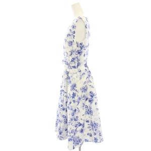 TOCCA 22SS FLORIOGRAPHYドレス ワンピース ひざ丈 ノースリーブ 花柄 プリント 2 白 ホワイト