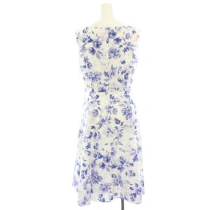 TOCCA 22SS FLORIOGRAPHYドレス ワンピース ひざ丈 ノースリーブ 花柄 プリント 2 白 ホワイト