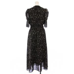 JILL by JILLSTUART 22AW シャーリングラインフラワープリント ワンピース ロング 五分袖 FR 黒 125-2240064