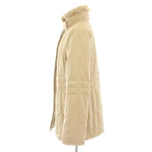 BURBERRY LONDON ダウンジャケット アウター ラビットファー 裏地チェック柄 40 ベージュ FR088-656-40 /YT