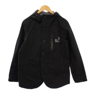 マウンテンパーカ ジャケット ジップアップ ロゴ刺繍 ナイロン 4 黒 /BM