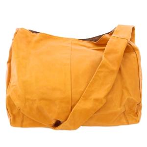 ショルダーバッグ レザ? ロゴ ワンポイント ワンカラー 茶 ブラウン /BB