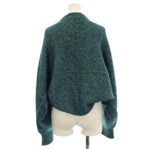 Leilian 変形 筒状ニット カーディガン アルパカ混 9号 緑 グリーン KS-0305684 /G