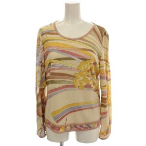 FASHION カットソー 花柄 ブラウス 長袖 L ベージュ ピンク 0179513 /G