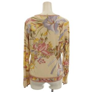 LEONARD FASHION カットソー 花柄 ブラウス 長袖 L ベージュ ピンク 0179513 /G