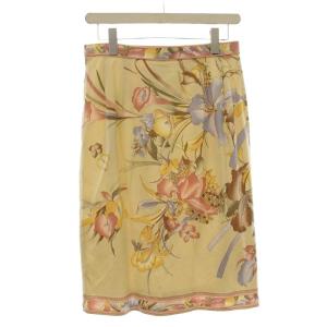 LEONARD FASHION 花柄 スカート ひざ丈 タイトスカート 73cm ベージュ ピンク 0372112 /G