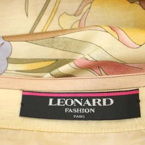 LEONARD FASHION 花柄 スカート ひざ丈 タイトスカート 73cm ベージュ ピンク 0372112 /G