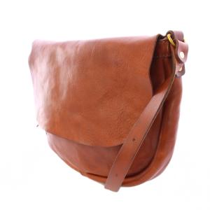 genten organ ゴートベーシック フラップショルダーバッグ レザー ワンカラー 茶 ブラウン /BB