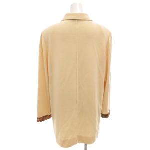 LEONARD ファッション FASHION ニットコート ステンカラー 11R ショート 袖総柄 ウール アイボリー