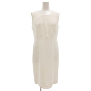 ノースリーブ ワンピース ひざ丈 9 白 ホワイト /GV
