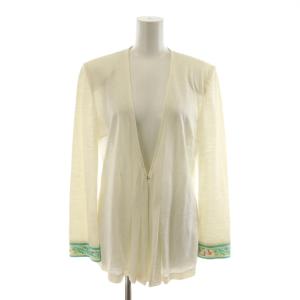 FASHION カーディガン 麻 リネン M 白 ホワイト 0331059 /RR