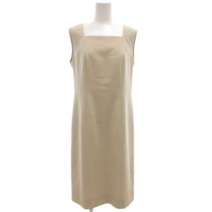 ノースリーブワンピース 11 ベージュ ひざ丈 スクエアネック /GV