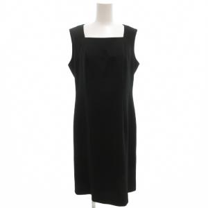 ノースリーブワンピース 11 黒 ブラック ひざ丈 スクエアネック /GV