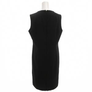 jun ashida ノースリーブワンピース 11 黒 ブラック ひざ丈 スクエアネック /GV