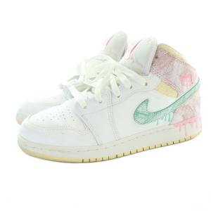 NIKE GS AIR JORDAN 1 MID PAINT DRIP スニーカー