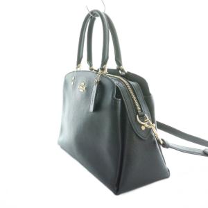 COACH リリー キャリーオール ショルダーバッグ ハンドバッグ クロスグレイン レザー 黒 ブラック 91493