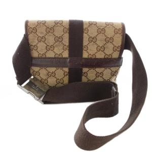 GUCCI GGキャンバス ウエストバッグ ボディバッグ ベージュ 131236 /TK OH