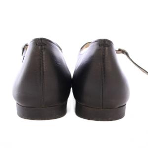 MARGARET HOWELL idea パンプス ストラップ ラウンドトゥ ローヒール レザー ワンカラー 24cm 黒 ブラック /BB