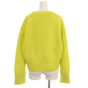MACPHEE ラムカシミヤ Ｖネックカーディガン ニット 長袖 S 黄緑 イエロー 12022402309 /YM