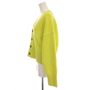 MACPHEE ラムカシミヤ Ｖネックカーディガン ニット 長袖 S 黄緑 イエロー 12022402309 /YM