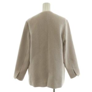 URBAN RESEARCH DOORS ツイードVネックロングジャケット ノーカラージャケット M ベージュ DR34-28E103 /AN4