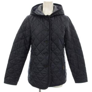 キルティングジャケット 中綿 フード パーカー ネイビー 36 ネイビー 紺 /G