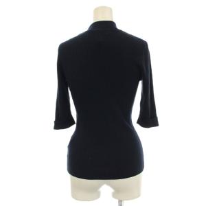 BLUE LABEL CRESTBRIDGE ハイネック リブニット 七分袖 シルク混 38 ネイビー 紺 55N45-633-29 /G