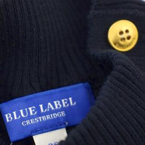 BLUE LABEL CRESTBRIDGE ハイネック リブニット 七分袖 シルク混 38 ネイビー 紺 55N45-633-29 /G