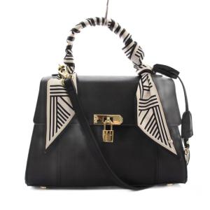 25SS ロールカバーパッドロックバッグ ハンドバッグ 2WAY ショルダーバッグ 黒 ブラック SWGB251611