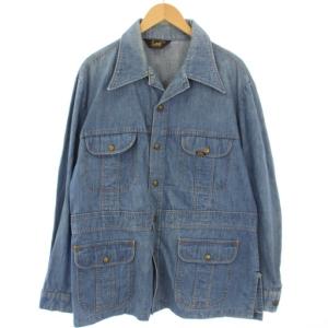 70's デニムブッシュジャケット Gジャン XL 青 ブルー /TK