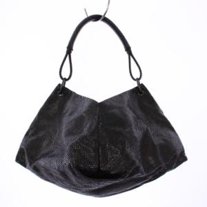 BOTTEGA VENETA アクイローネ パイソンレザー ハンドバッグ ブラック 131597