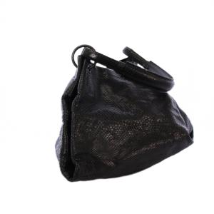 BOTTEGA VENETA アクイローネ パイソンレザー ハンドバッグ ブラック 131597